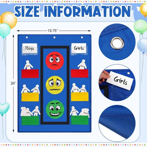 Panelee Classroom Behavior Chart - Stoplight Pocket Chart for Kids | 43-Piece Management Tool with Blank Cutouts