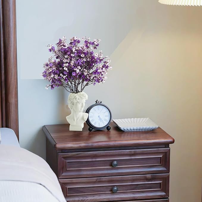 Mandy's Shades of Purple Artificial Baby’s Breath European Flowers 6 Bundles Silk Gypsophila with Bendable Stems for Fall Thanksgiving & Christmas Centerpiece Wedding Decor and Table Arrangements