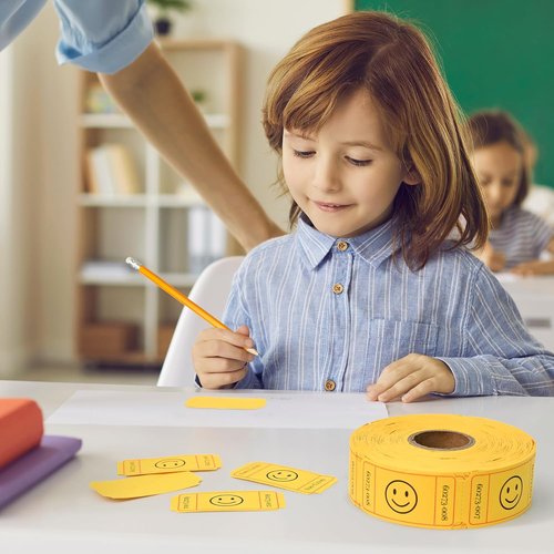 L LIKED Raffle Tickets - Smile Yellow | 500 Count Roll for Events, Prizes & Class Rewards