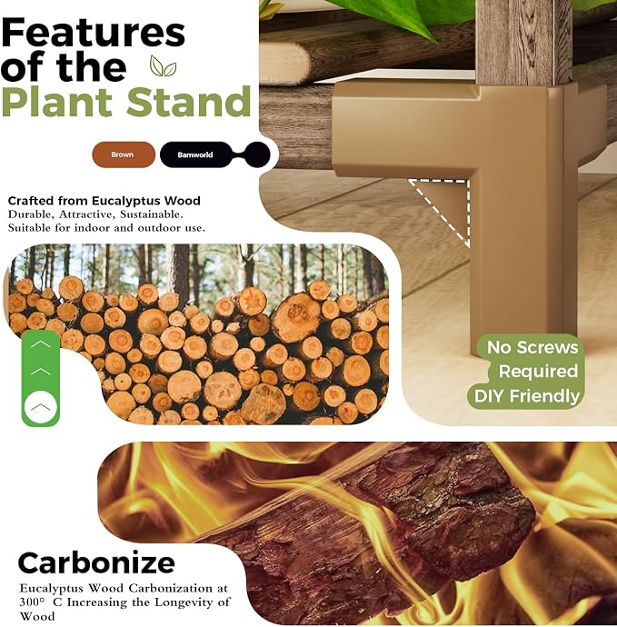 Bamworld Plant Stand with Grow Lights for Indoor Plants Wood Plant Shelf 4 Tier Large Flower Stand for Mutiple Plant Holder Rack for Patio Living Room BalconyDecor Purple Light