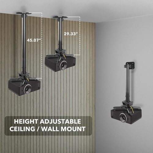 Mount-It! PRO Heavy Duty Projector Ceiling Mount - 77 lb Capacity, Full Motion, 29.3–45.1 in Extension
