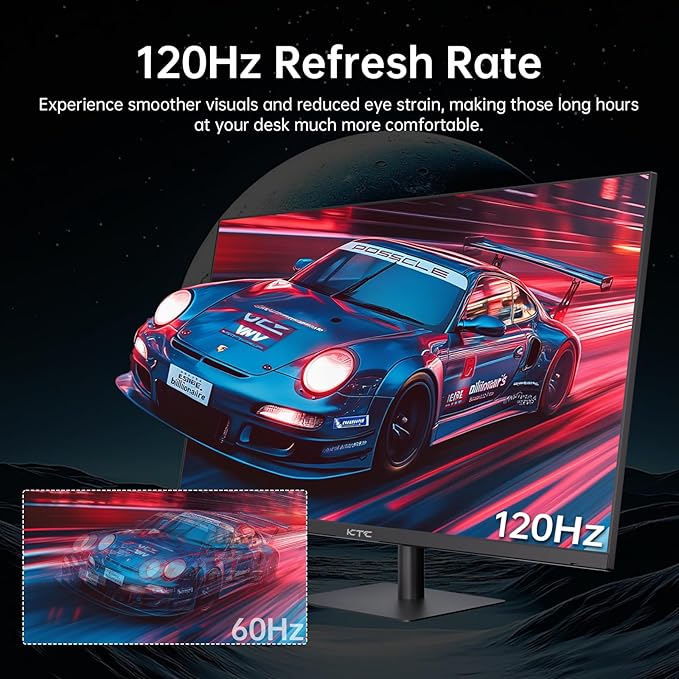 KTC 32 Inch 2K 120Hz Computer Monitor, IPS QHD 2560 x 1440p Monitor with Ultra-Thin Bezels, HDR10, Adaptive Sync, HDMI/Display Ports, Tilt Adjustable, Eyecare, Ideal for Office and Casual Gaming