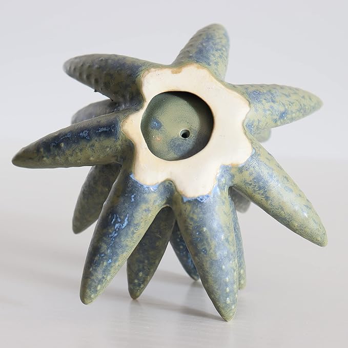Ceramic Succulent Flowers Table Top with Stable Base, 3D Handmade Tablescape Decorative (Cactus)