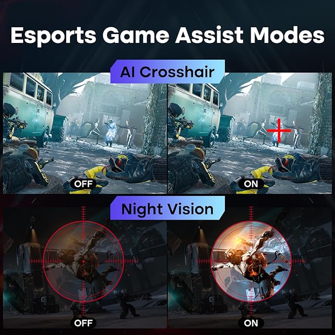 Amzfast 27 Inch Gaming Monitor 200Hz WQHD 2k 2560 x 1440p Monitor, Built-in Speakers, 1ms G-SYNC Compatible, HDR400,132% sRGB, VESA 100x100 Fast IPS Monitor with HDMI 2.0 x 2 & DP 1.4 x 2, AMZG27F5Q