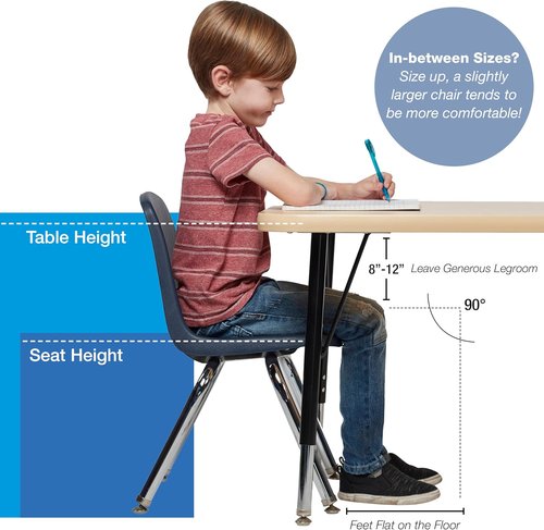 FDP 12" School Stack Chair - Stacking Student Seat with Chromed Steel Legs | Navy (6-Pack)