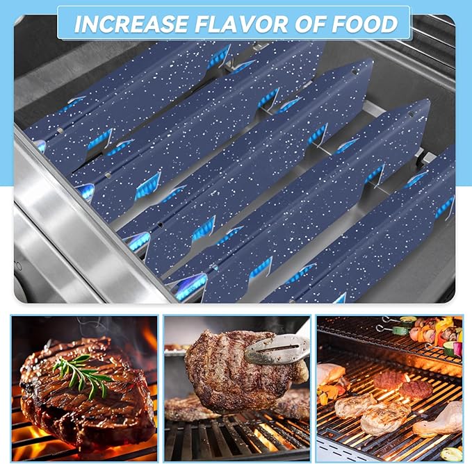 15.3" Flavorizer Bars for Weber Spirit 300 and GS4 Spirit II 300 Series E310 E320 E330 S310 S320 S330 with Front Control Knobs, Porcelain Steel Grill Heat Plates Replacement for 7636, 5 Pack