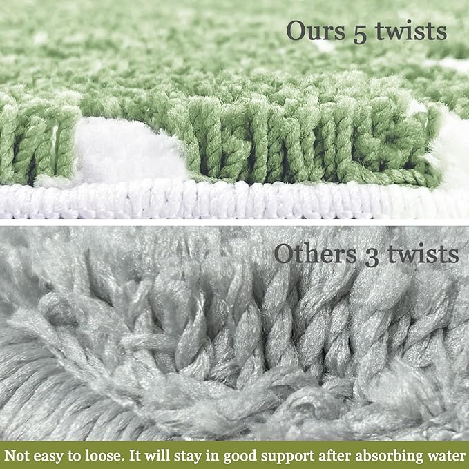 Sage Green Toilet Rug U Shaped Washable Mat for Bathroom Floor 24x20 Non Slip Washable Bathroom Rugs Around Toilet Rug Bath Mat