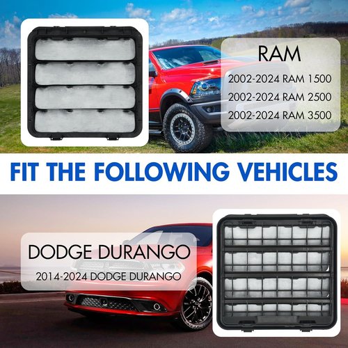 RAM Body Side Aperture Exhaust Louvers - Prevent Water Leaks for 2002-2024 RAM 1500/2500/3500 & 2014-2024 Dodge Durango | Replaces #68323649AB