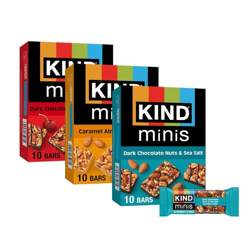KIND Mini Snack Bars Variety Pack - Gluten Free, Low Sugar, Low Calorie Treats | 80 Count