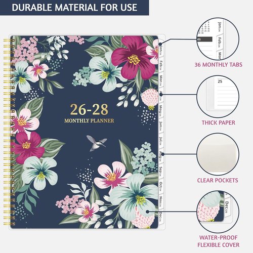 Monthly Planner 2026-2028 by [Brand Name] - 36-Month Calendar with Flexible Cover & Habit Tracker, 8.5'' x 11''