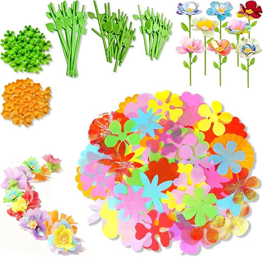 Unitour DIY Flower Bouquet Craft Kits，Arts and Crafts Flowers Market Toy for Kids，Birthday Gift for 4 5 6 7 8 9 10 Year Old Girl Boy (Flower Craft Kits Accessory Pack)