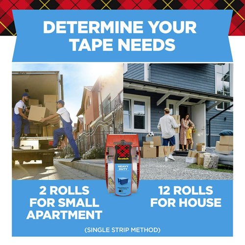 Scotch Heavy Duty Shipping Tape - Clear Packing Tape with Dispenser | 1.88 in. x 27.7 yd.
