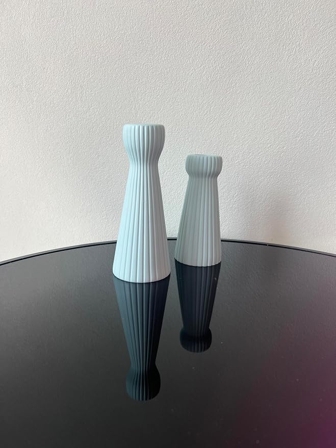 Taper Candle Holders for Candlesticks Ceramic Candle Stick Candle Holder- Set of 2 Decorative Candle Stand for Wedding Decor,Dinner Party and Table Centerpieces,Housewarming Gift Blue