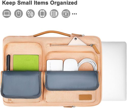 MOSISO 360 Protective Laptop Case - 13.3 Inch Sleeve for MacBook Air/Pro & More | Peach Fuzz Design with 4 Zipper Pockets