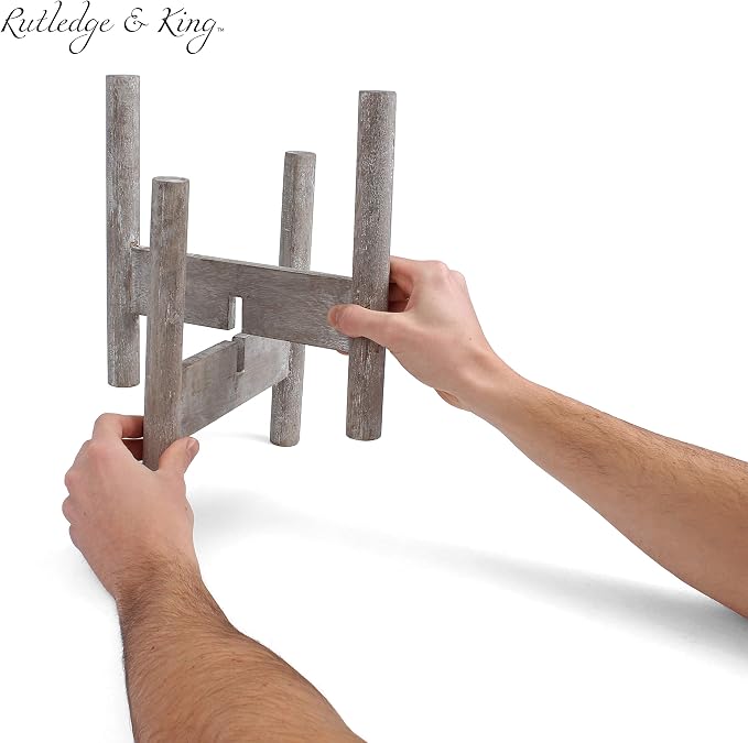Rutledge & King Mid Century Plant Stand - Modern Plant Stand - Indoor Plant Stand - Wooden Plant Stand - Plant Holder (Small, Aberdeen/Driftwood)