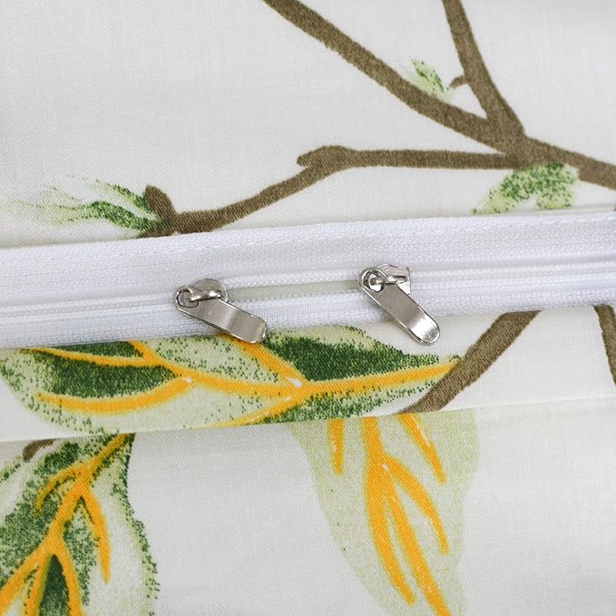 FADFAY White Floral Duvet Cover Set 100% Cotton Farmhouse Bedding with Hidden Zipper Closure 3 Pieces, 1duvet Cover & 2pillowcases,Full Size