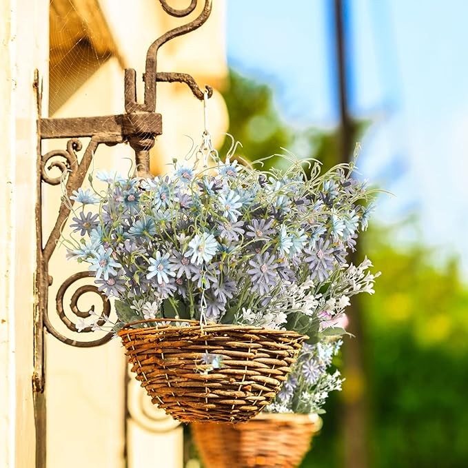 Artificial Flowers Wildflowers Silk Daisy Spring Fake Daisies Decoration Summer UV Resistant Colorful Mixed Bundles Faux Greenery Outdoor Plant Stem Filler for Home Decor Indoor Floral Arrangements