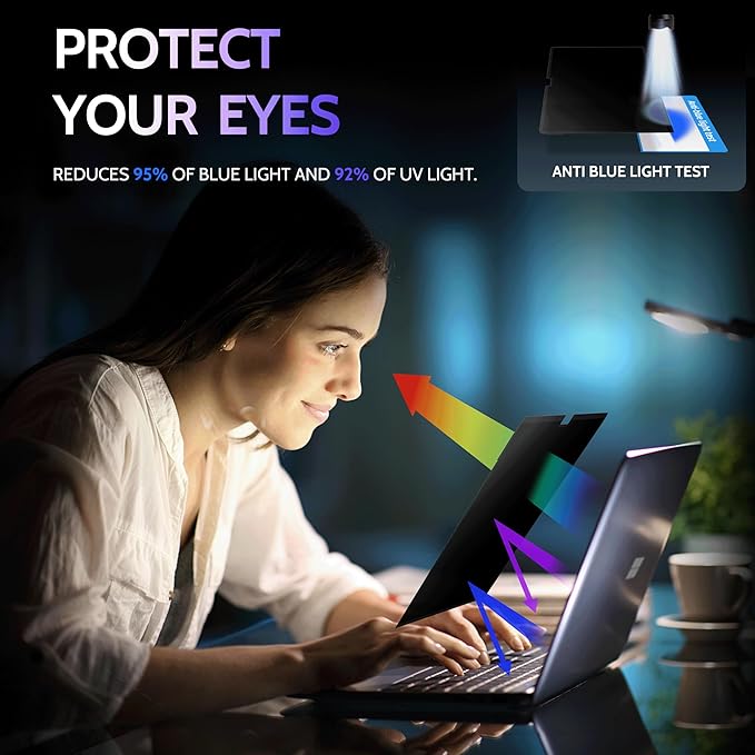 Peslv Privacy Screen for 13.5 Inch Surface Book 3/2/1, MagicSuction™ Removable Anti Spy Black Protector, Glare Blue Light Filter for Microsoft Laptop Computer Monitor
