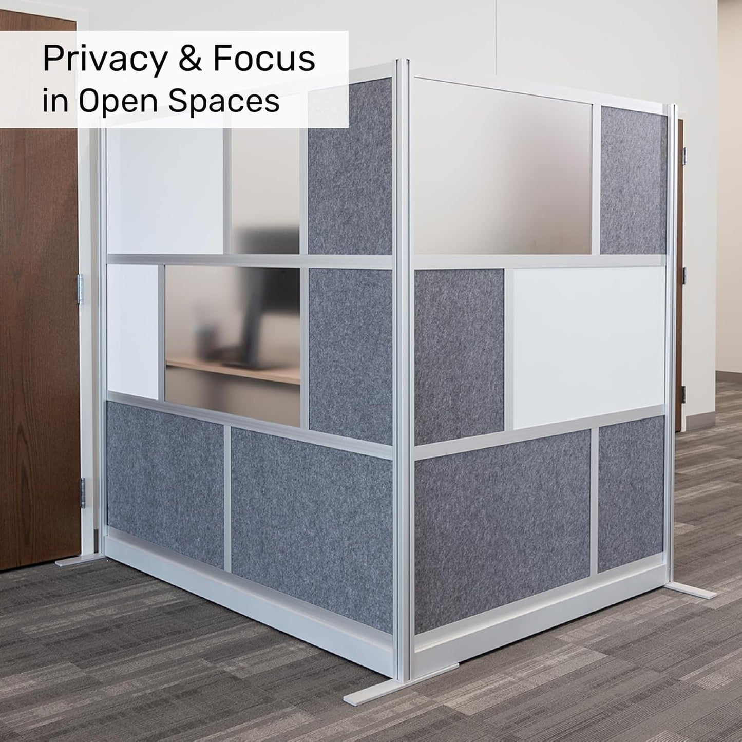 Workflow Modular Wall - Room Divider with Whiteboard & Sound Dampening | Expandable Office Partition (53" x 70")