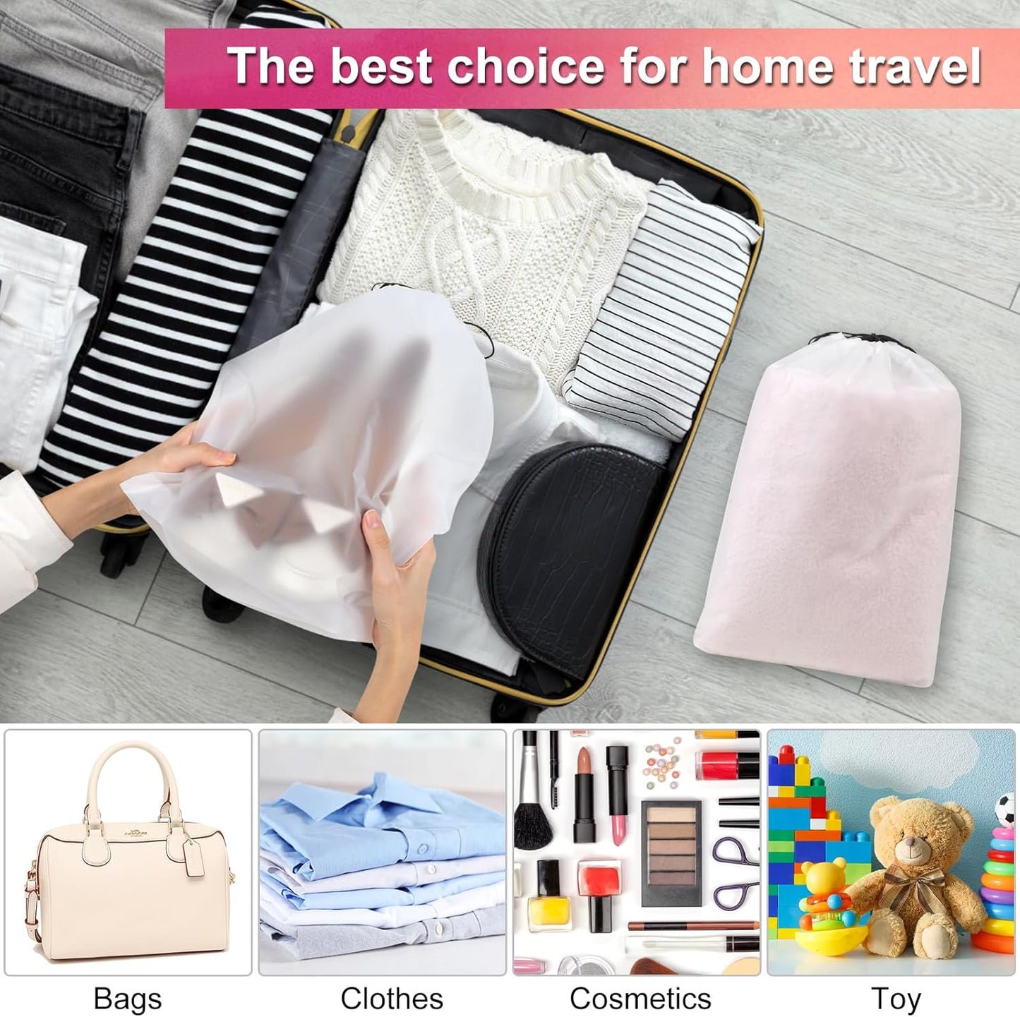 Vivinin Shoe Bags - 18 Pack, 11.8in x 15.7in Storage for Travel Essentials | Ideal for Men & Women