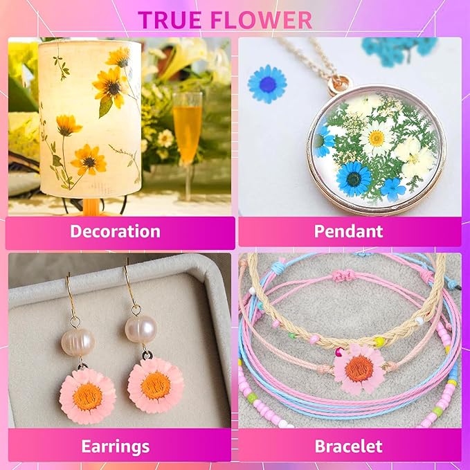 96Pcs Dried Pressed Flowers for Resin, Bulk Natural Dried Flowers,for Scrapbooking DIY Art Crafts Resin Accessories, Soap,Candle Making Nails Decor. Epoxy Resin Jewelry Molds.Craft Making
