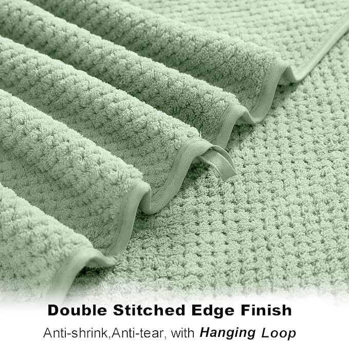 Smuge 2 Piece Hand Towels Set,100% Microfiber - Quick Dry, Thick, Soft, Plush and Highly Absorbent Luxury Hotel & Spa Bath Towel for Bathroom, Pack of 2 (Green)