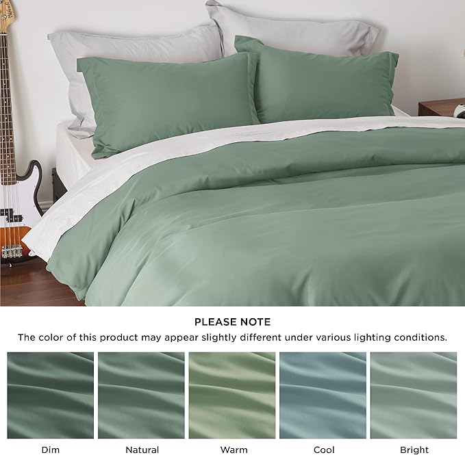 Bedsure Duvet Cover King Size - Only Includes 1 Duvet Cover (104"x90"), Hotel Luxury Soft Double Brushed All Season Bedding for Kids & Adults, Zipper Closure, NO Comforter, Sage Green