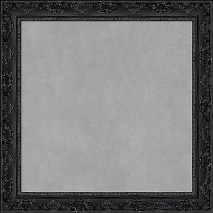 Amanti Art Black Framed Magnetic Board 24x24 Medium Vision Board for use with Magnets, 100% Metal Sheet to Display Items as Office Decor or for Home Organization in mudroom, Kitchen or Kids Room
