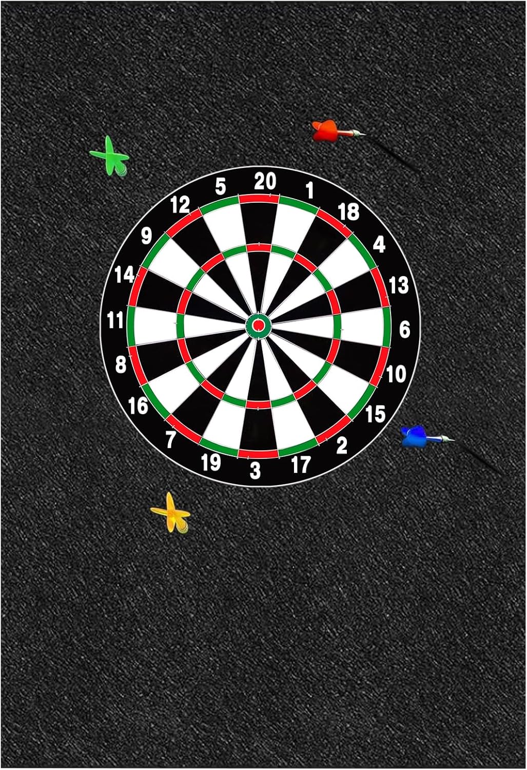 Skiennix Dart Board Wall Protectors - Black Felt Tiles for Cork Dartboard Backing | 36" H x 25" W x 0.5" Thick