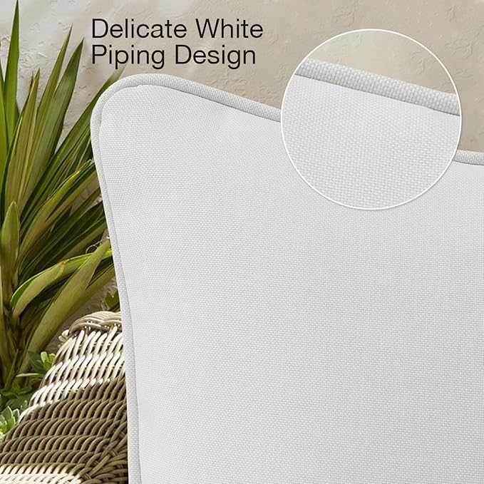 Unimatta Decorative Outdoor Water Repellent Throw Pillows with Inserts, Set of 4, 20" x20" Pillows for Patio, Backyard, Bed, Couch, and Patio Furniture, Linen