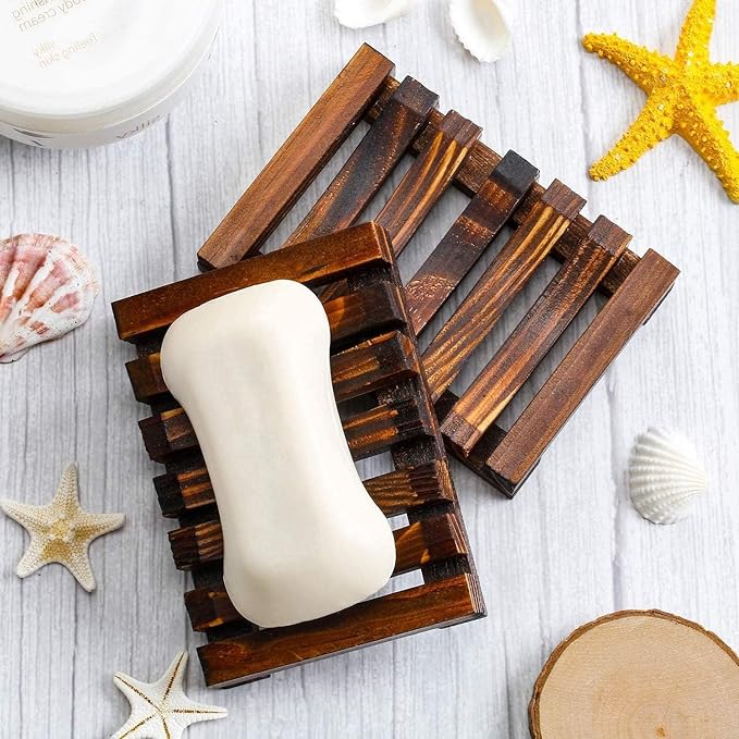 1 PCS Hawaii Style Bathroom Accessories Handmade Natural Wood Soap Dish Wooden Soap Holder
