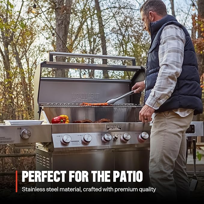 Monument Grills 6-Burner Convertible Natural Gas Smart bbq Grill Stainless Steel Denali 605 with Conversion Kit