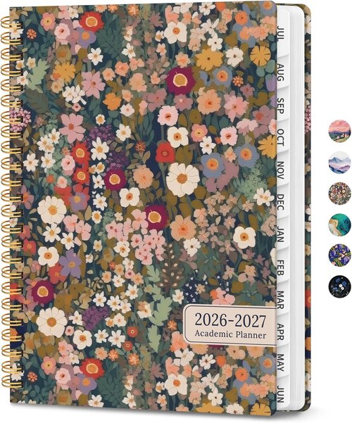 Academic Planner 2026-2027 by [Brand Name] | Hardcover Monthly & Weekly Agenda - A4 (8.5" x 11") - Garden Design