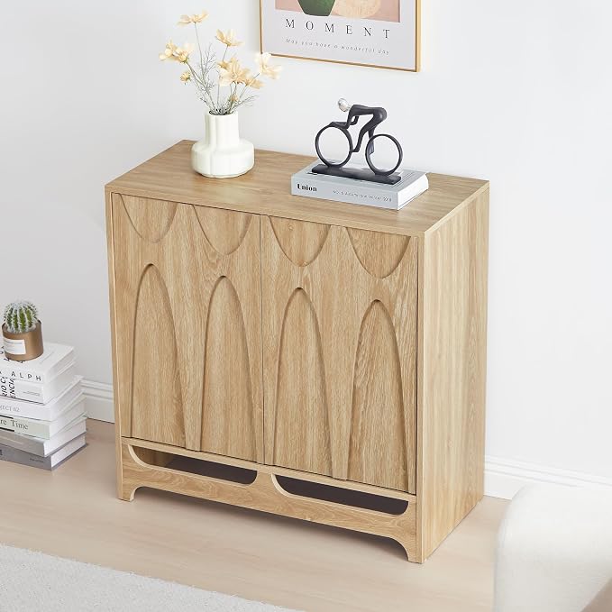 Bifins Sideboard Buffet Cabinet with Storage, 31.5” Mid Century Modern Storage Cabinet with Adjustable Shelf and 2 Doors for Dining Room, Living Room,Entry