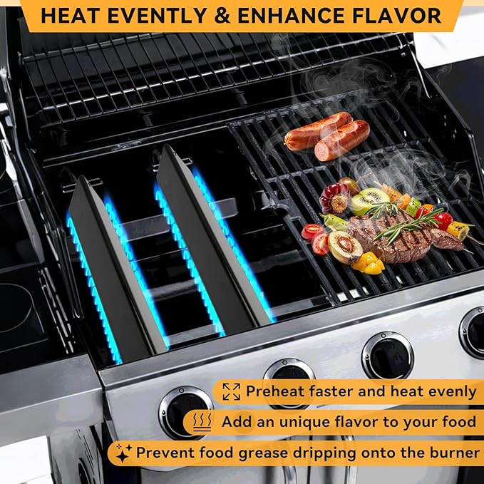 KifonMetals 17.5 Inch Flavorizer Bars for Weber Genesis for Genesis E310, E320, E330, S310, S320, S330, Replacement for Weber Genesis Grill Parts 7620, 5 PCS, Porcelain-enameled