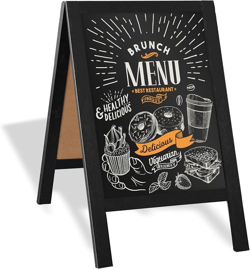 Ilyapa Wooden A-Frame Chalkboard Sign - 21 x 30 Inches Magnetic Menu Display for Restaurants & Weddings