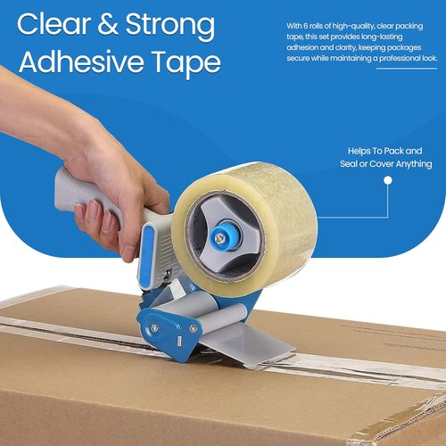 Heavy Duty Packing Tape by [Brand Name] - 1.88 Inch x 65 Yards, 6-Pack Clear Tapes for Secure Sealing