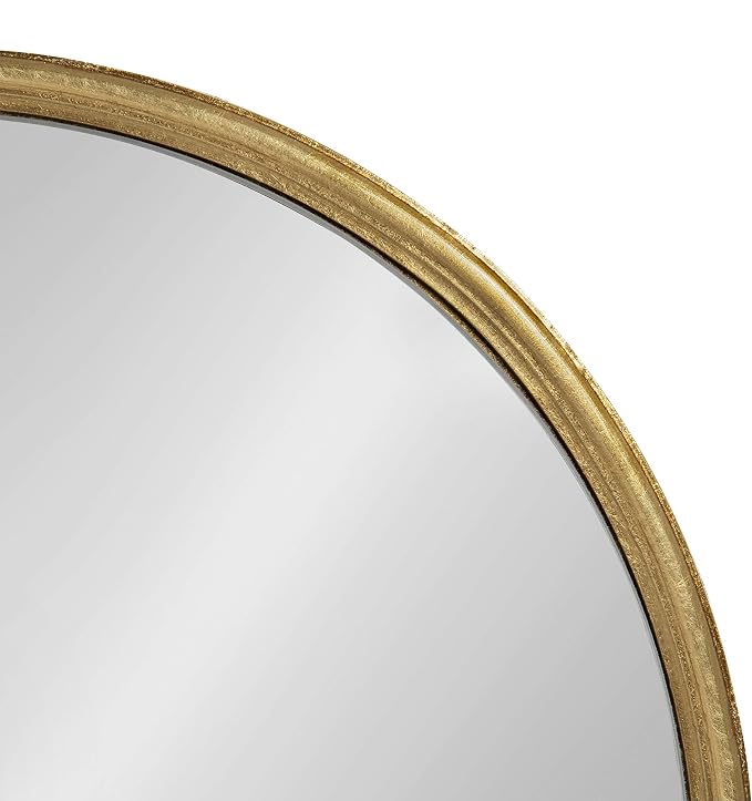 Kate and Laurel Caskill Mid-Century Oval Mirror, 16" x 48", Gold, Capsule-Shaped Accent Mirror for Entryway, Living Room, or Bathroom