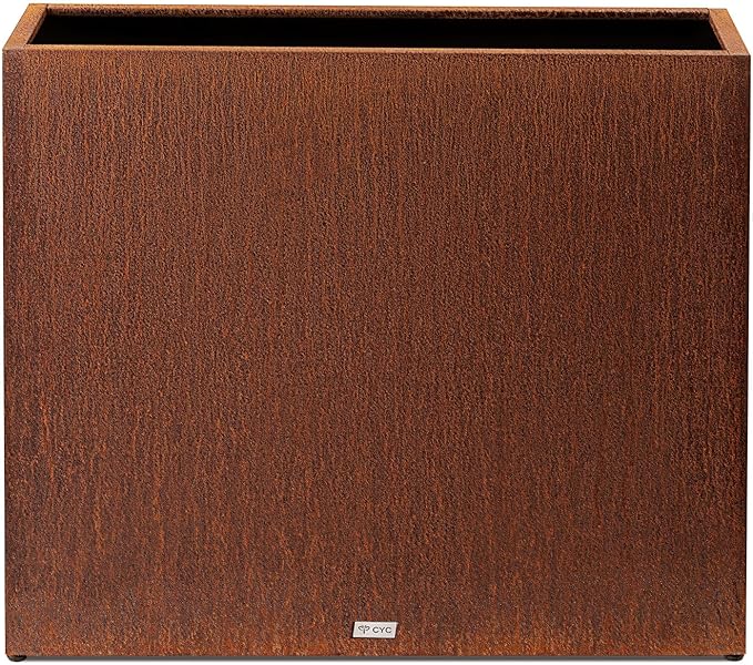 Large Corten Steel Planter Box Outdoor, 30" H x 34" W x 10" D,Tall Rectangular Metal Rusted Planters with Grow Bag,Naturally Rusting Steel Flower Pot,Rustic Décor for Patio,Garden,Deck,Backyard