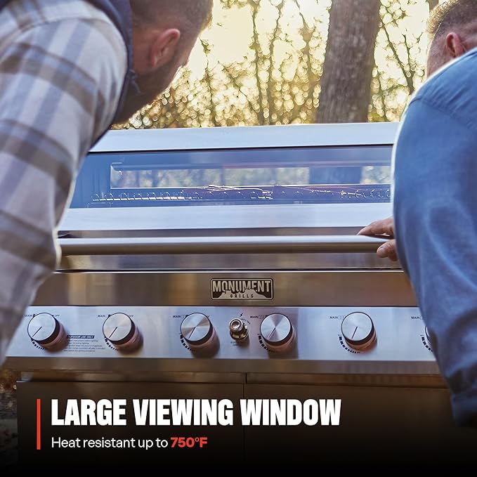 Monument Grills 6+1 Convertible Natural Gas Smart bbq Grill, 6 Burners & 1 Side Burner Stainless Steel Denali 605 with Smart Technology, Knob Controls (Without Conversion Kit)