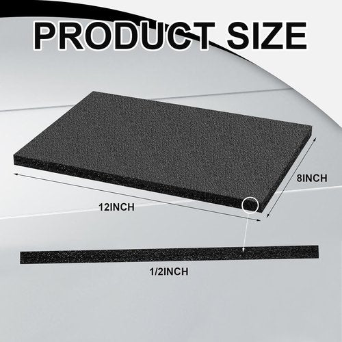 Frienda Polyethylene Foam Sheet - 12 Pcs Thick Black Packing Inserts | Customizable 12" x 8" x 0.5" for DIY Projects