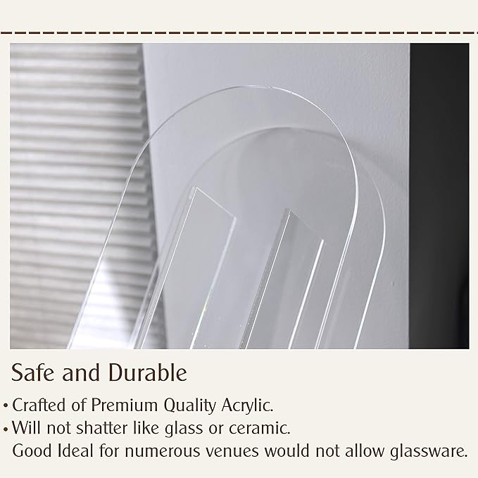 Acrylic Vase Modern Arch Shape Vase for Wedding Party Flowers Centerpieces Home Office Decor (Clear)