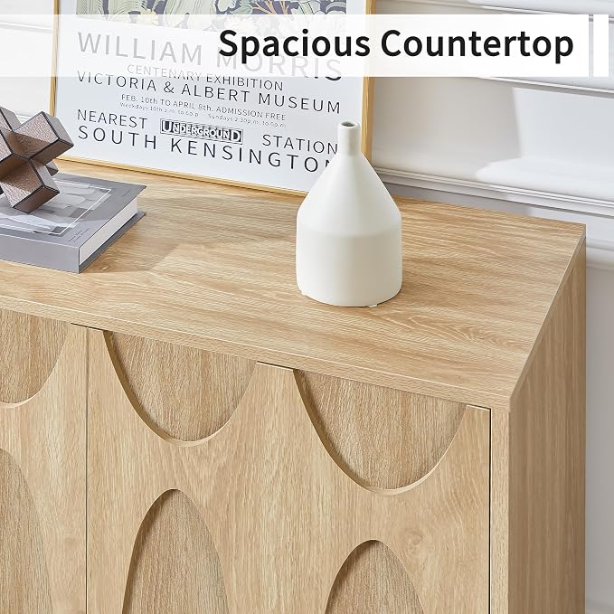 Bifins Sideboard Buffet Cabinet with Storage, 31.5” Mid Century Modern Storage Cabinet with Adjustable Shelf and 2 Doors for Dining Room, Living Room,Entry