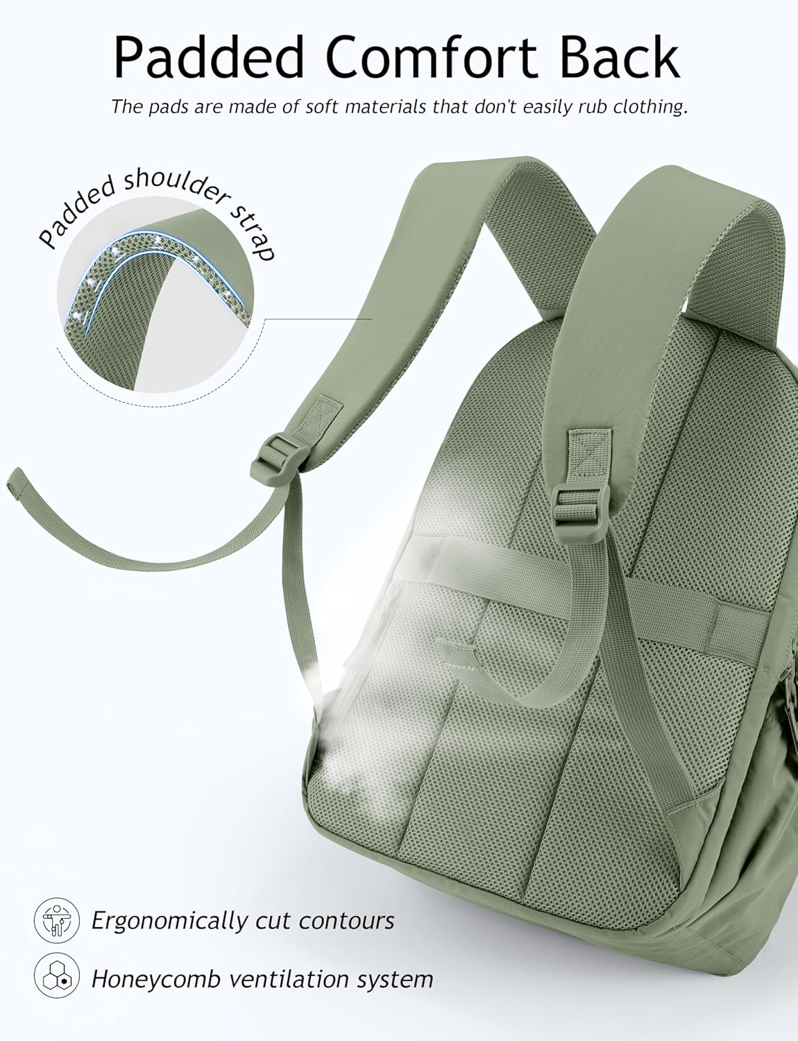 Uselike Travel Backpack - 15.6 Inch Laptop Bag for Women | Quilted, Water-Resistant College Bookbag