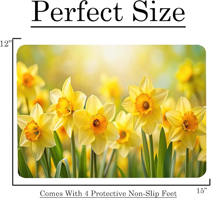 Daffodil Floral Pattern Flower Love Kitchen Glass Cutting Board Decorative Valentine's Mother's Day Gift For Her Flowers (Daffodil)