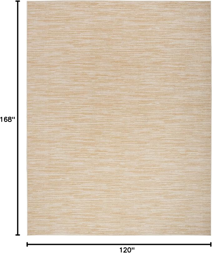 Nourison Home Nourison Essentials Ivory Gold 10' x 14' Area Rug - Easy Clean, Non Shedding, Bed Room, Living Room, Dining Room, Kitchen (10' x 14')