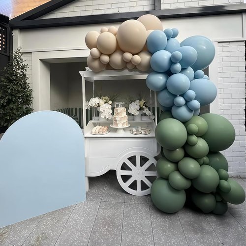 Regine Switzerland 35PCS Latex Balloons - Sage Green & Blue for Baby Shower | Rabbit Theme Party Decor