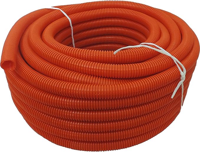 Flexible Polyethylene HDPE Non-Split Corrugated Wire Loom Tubing (Orange, 1-1/2" Dia. x 100 ft)
