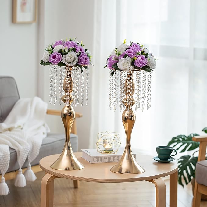 Flower Centerpieces for Wedding Tables: Wedding Table Decorations Lilac & White Flower Balls Centerpieces for Engagement Cerebration Party Center Pieces 6 Packs