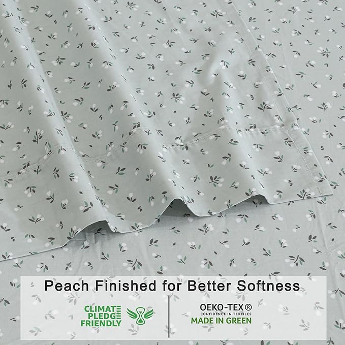 RUVANTI 100% Organic Cotton Sheets Twin Size, Percale Weave, GOTS Certified, 3-Piece Set, Deep Pocket 15", Crisp & Breathable, Soft Durable Bedding, Sábanas Algodón Orgánico – Bud Club